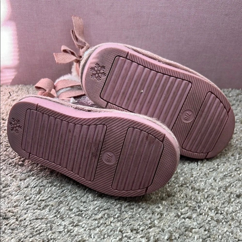 Sparkly Pink Boots with Fur Lining